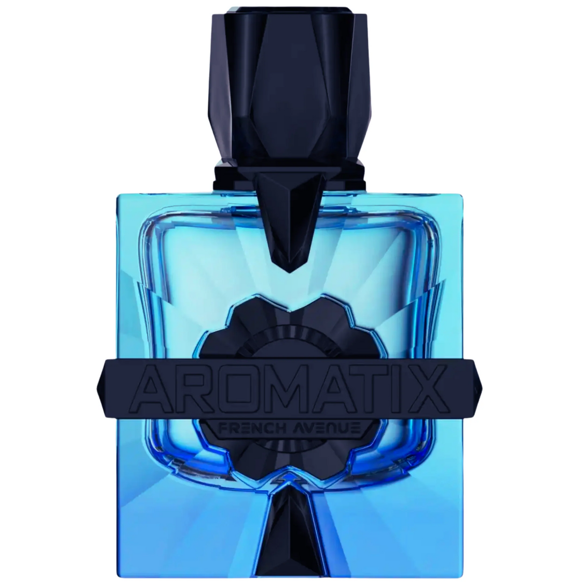 Magnetiq Aromatix Perfume 100ml EDP French Avenue - Luxury masculine perfume, blue crystal glass bottle with black geometric cap