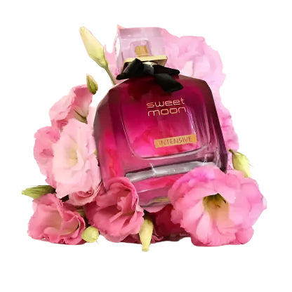 Sweet Moon Intensive Perfume 100ml EDP bottle with rose flower