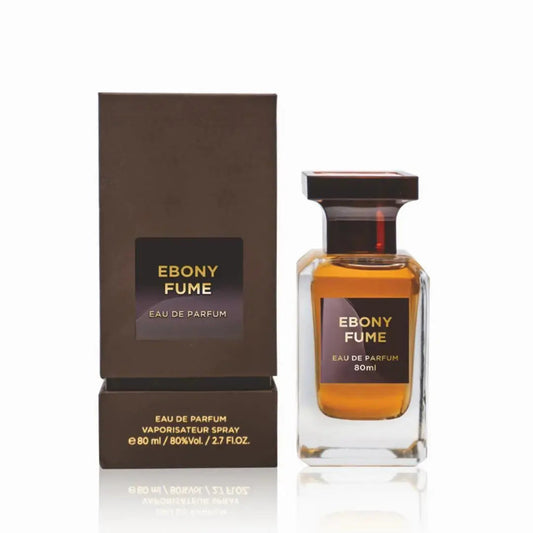 Ebony Fume 80ml EDP Perfumes Bottle and Its Packet Front View