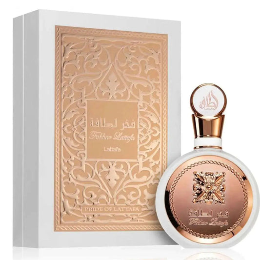 Fakhar Lattafa Rose Gold Perfumes 100ml EDP Box and Bottle for Women