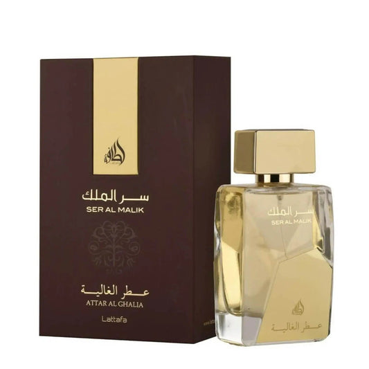 Lattafa Ser Al Malik Perfume Attar Al Ghalia 100ml EDP Box and Bottle For Unisex