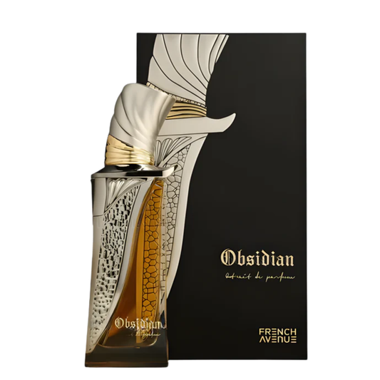 Obsidian extrait de parfum by French Avenue luxury black and gold perfume bottle with box