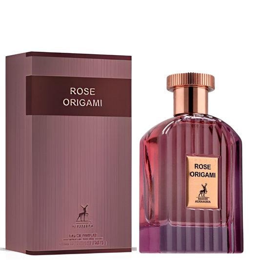 Rose Origami Perfume 100ml EDP Maison Alhambra with perfume bottle