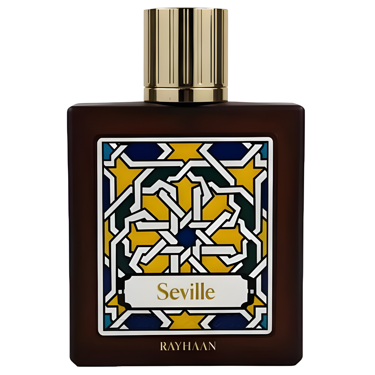 Seville Perfume by Rayhaan in a brown bottle with gold cap