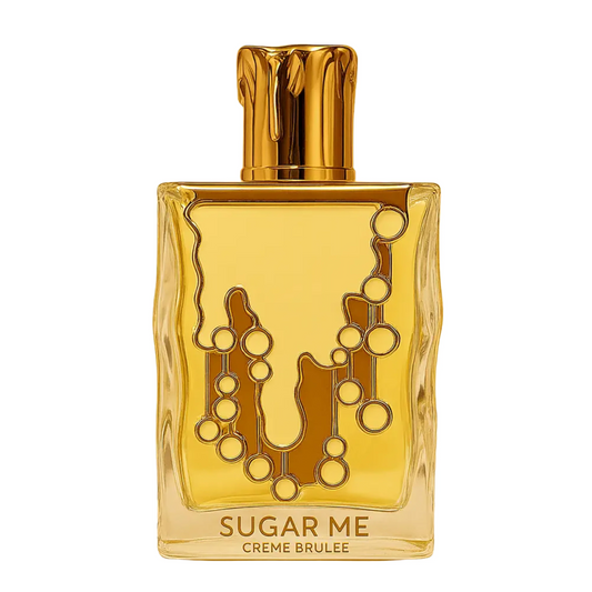 Sugar Me Creme Brulee Perfume 100ml EDP Maison Alhambra - Long lasting fragrance in a amber yellow glass bottle with luxury gold cap