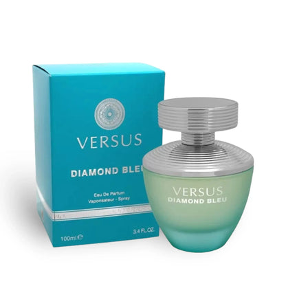 Versus Diamond Bleu Perfume 100ml EDP Box and Bottle  By Fragrance World