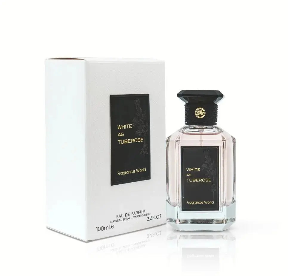 White As Tuberose Perfume 100ml EDP Box and Bottle by Fragrance World