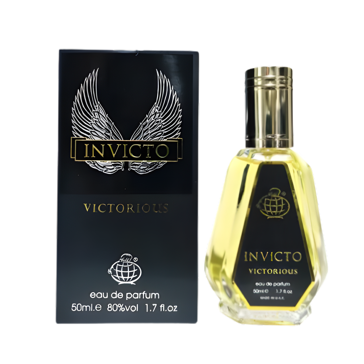 Invicto Victorious Perfume 50ml EDP Fragrance World black and golden bottle