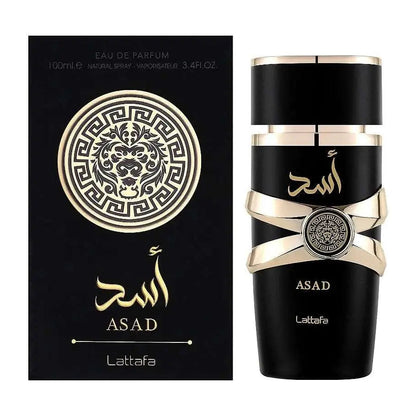 Lattafa Asad Perfume 100 ml EDPin a black Box & Bottle 