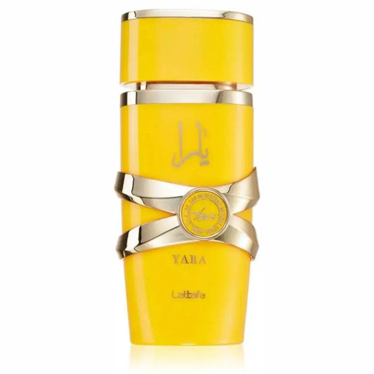 Lattafa Yara Tous Perfumes Bottle with Beautiful Design in Yellow Color