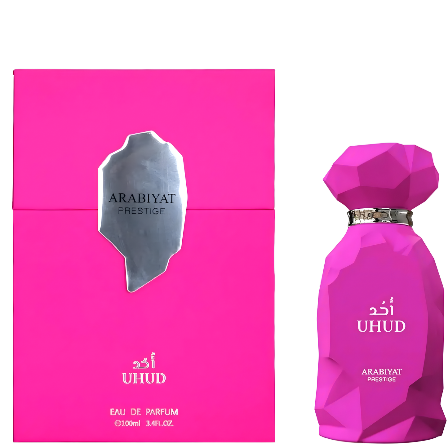 Uhud Perfume 100ml EDP Arabiyat Prestige - A luxury fragrance in pink bottle